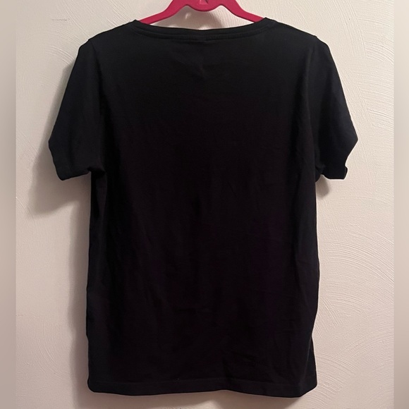 L.A.T Black Scoop Neck Tee - Picture 2 of 4